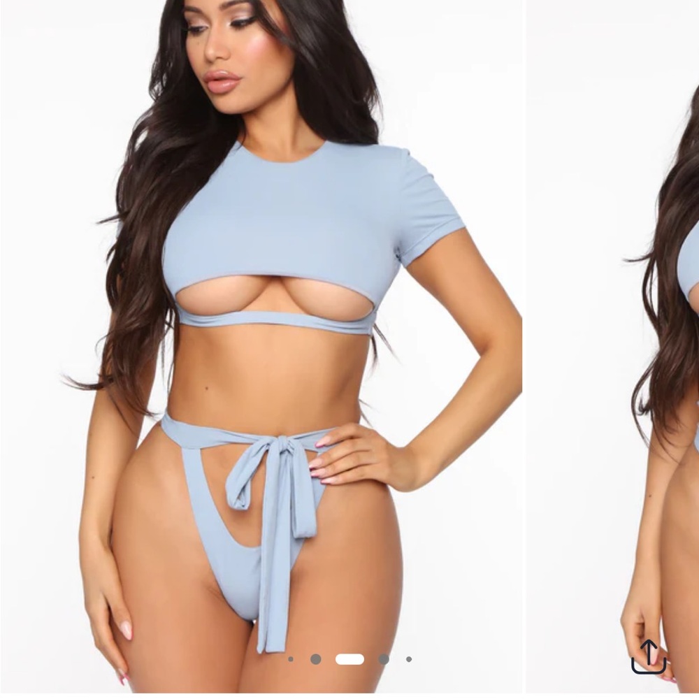 Blue Two-Piece T-Shirt Bikini